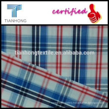 Multi check and wide stripe yarn dyed cotton poplin fabric for shirt pyjamas